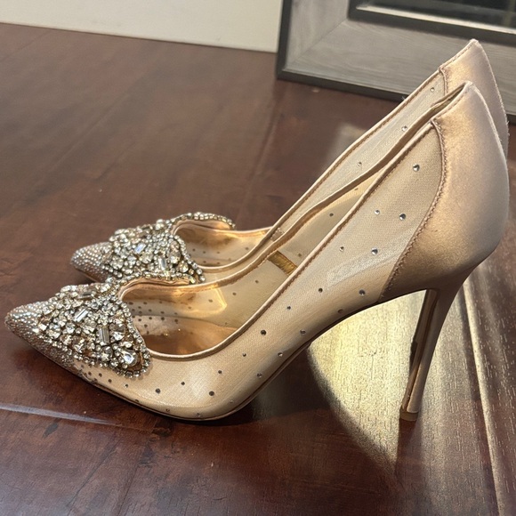 Badgley Mischka Quintana Crystal Ornamented Pump size